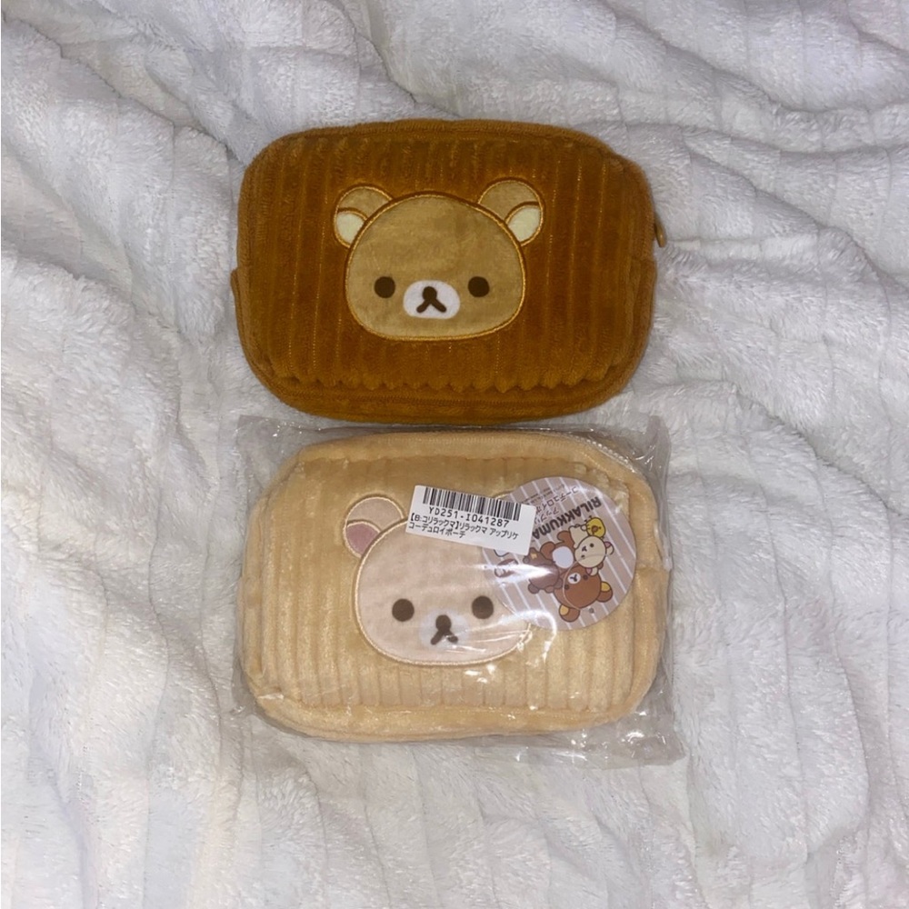 Rilakkuma Appliqué Corduroy Pouch set of 2 pouches limited edition